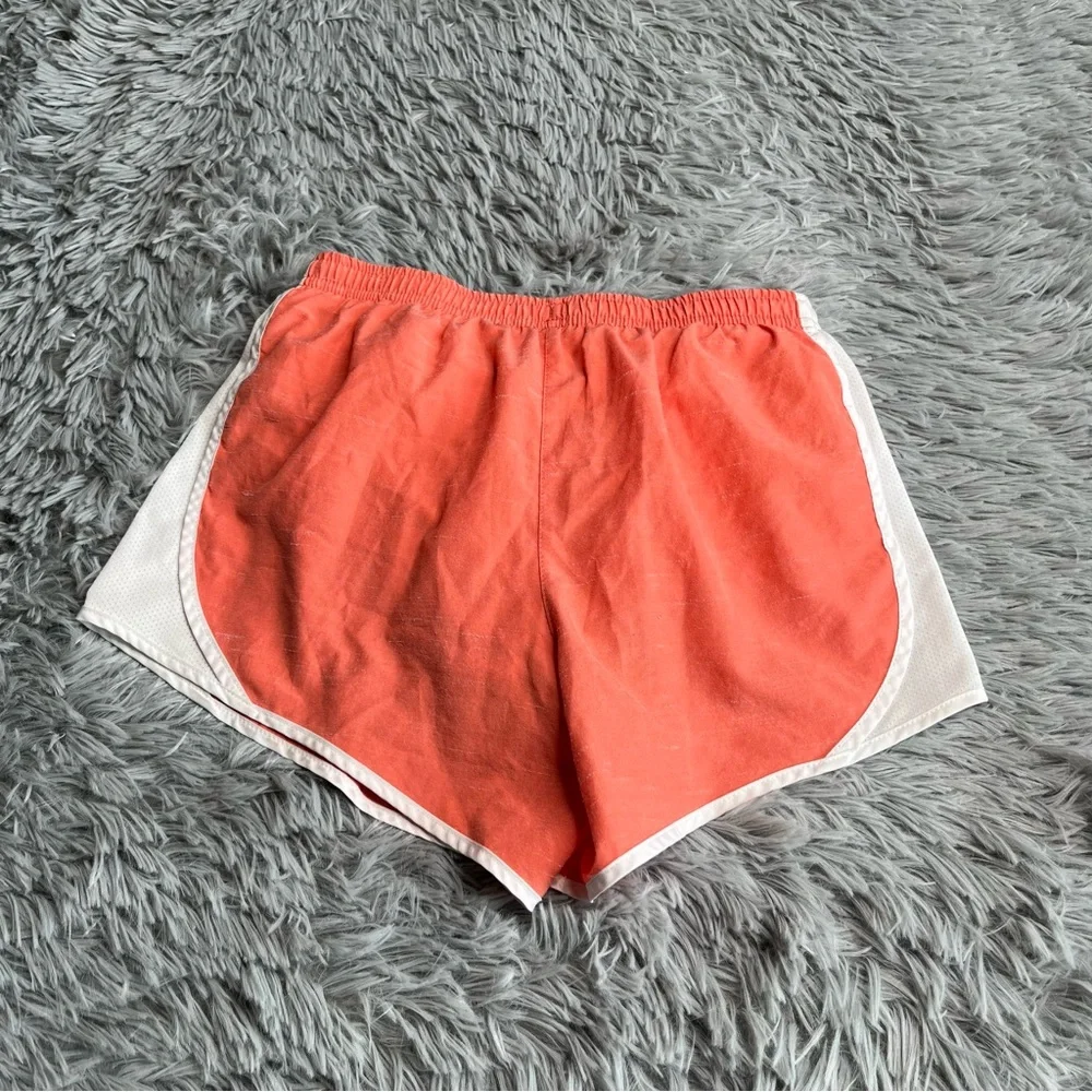 Nike Shorts Dri Fit Girls Large Peach White Drawstring Waist Logo Lined